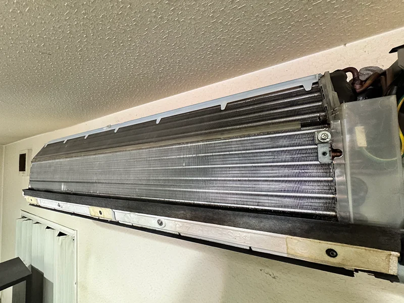 Air conditioner heat exchanger after cleaning